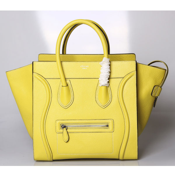celine lemon yellow mini luggage  