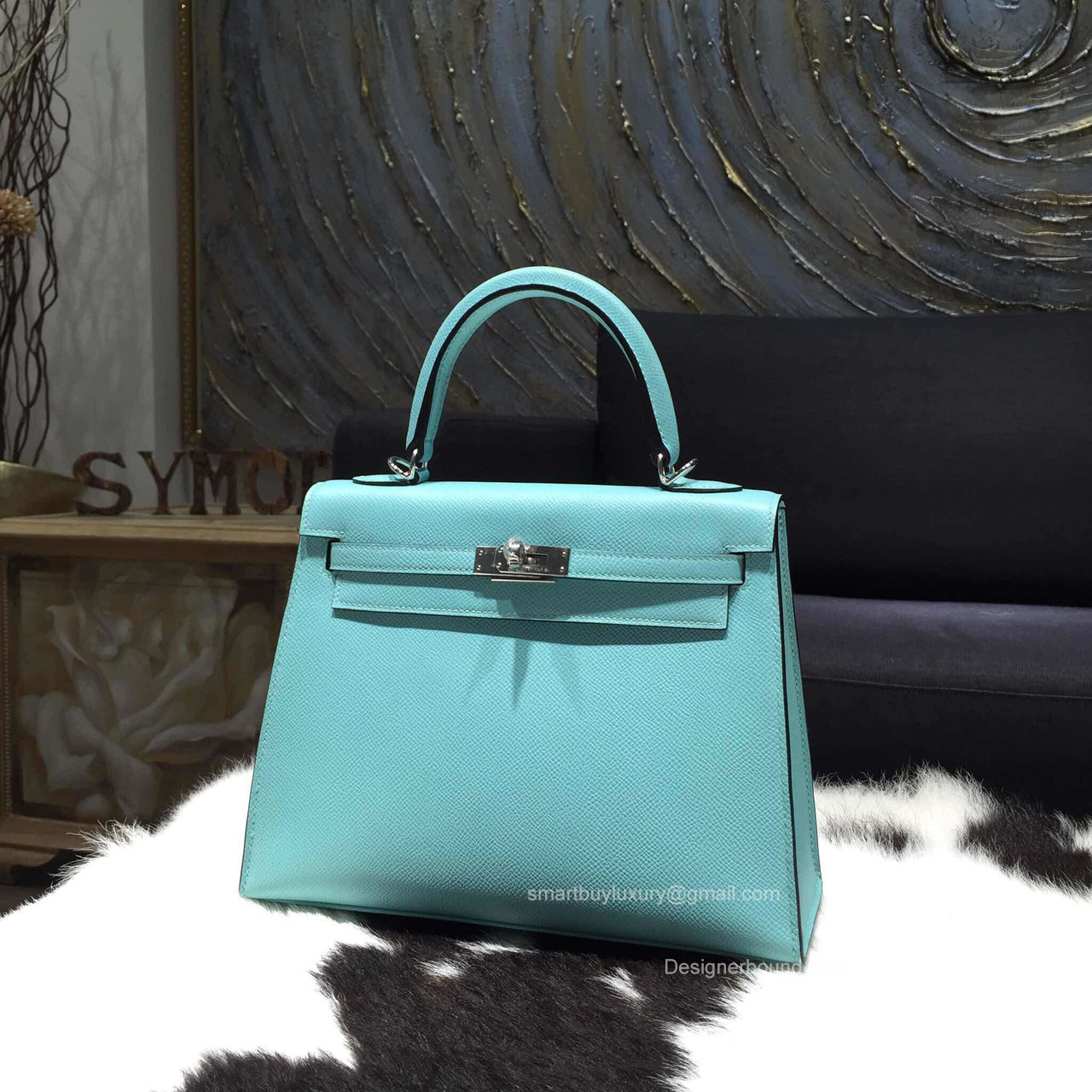 Hermes Kelly 28 Blue Atoll 3P Epsom Leather Handstitched Silver hw