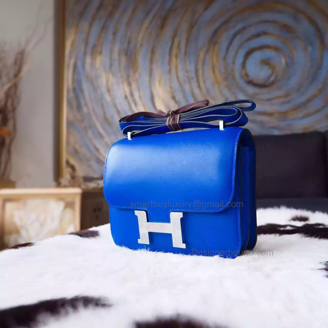 Replica Hermes Mini Constance 18 Bag in 7t Blue Electric Swift Calfskin PHW