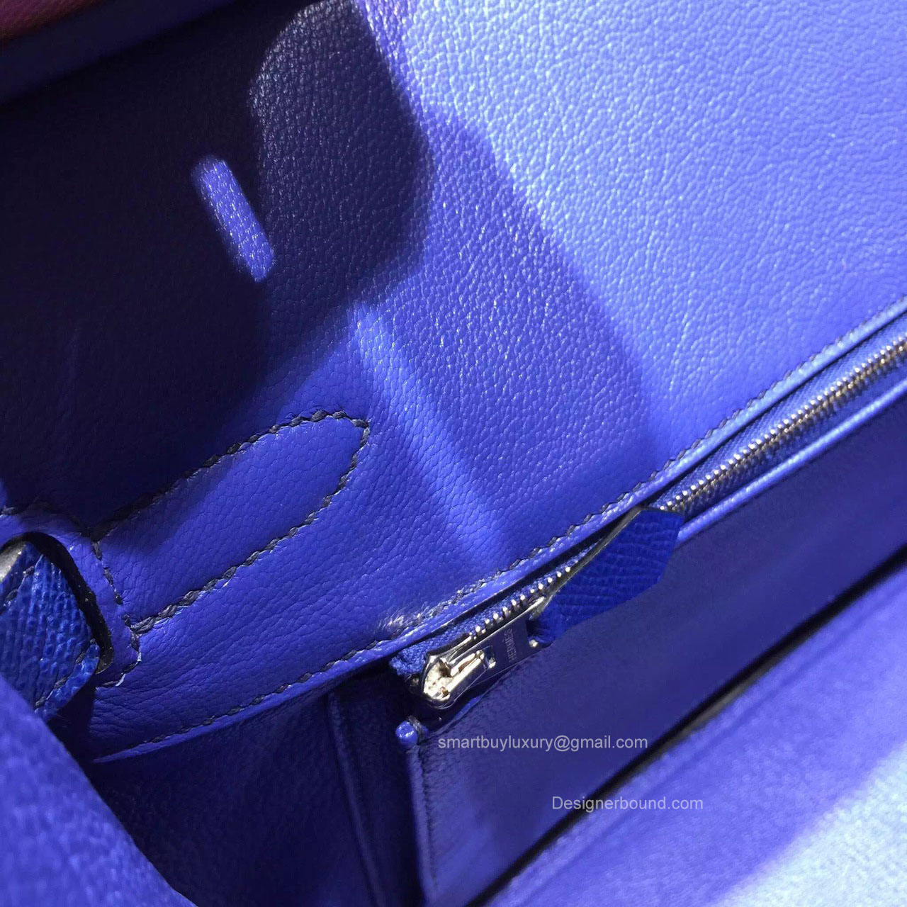 hermes birkin bag 35 blue atoll epsom leather silver hardware  