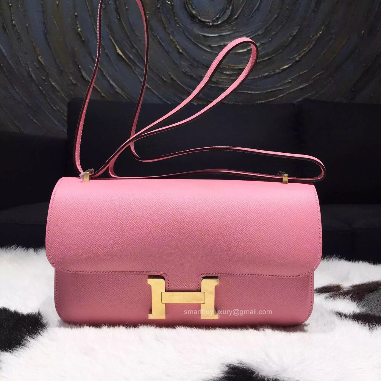 Hermes Constance Elan 25 Bag Rose Confetti 1Q Epsom Leather Handstitched Gold hw