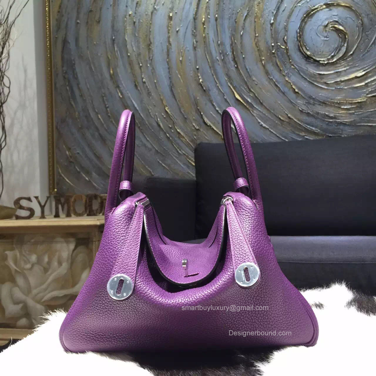 Hermes Lindy 26 Bag in Ultraviolet 5L Clemence Leather Handstitched