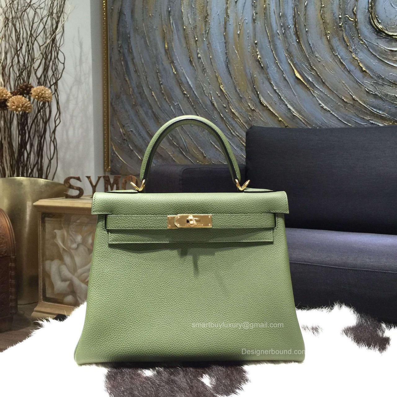 Hermes Kelly 28 Canopee Togo Leather Handstitched Gold hw