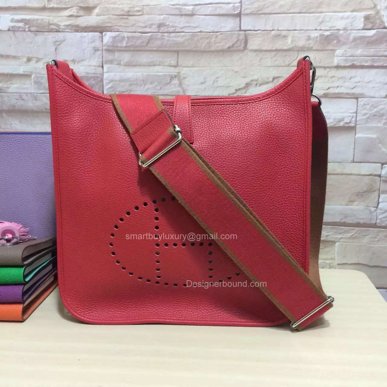 Hermes Evelyne III Bag PM in Hot Red Togo Leather