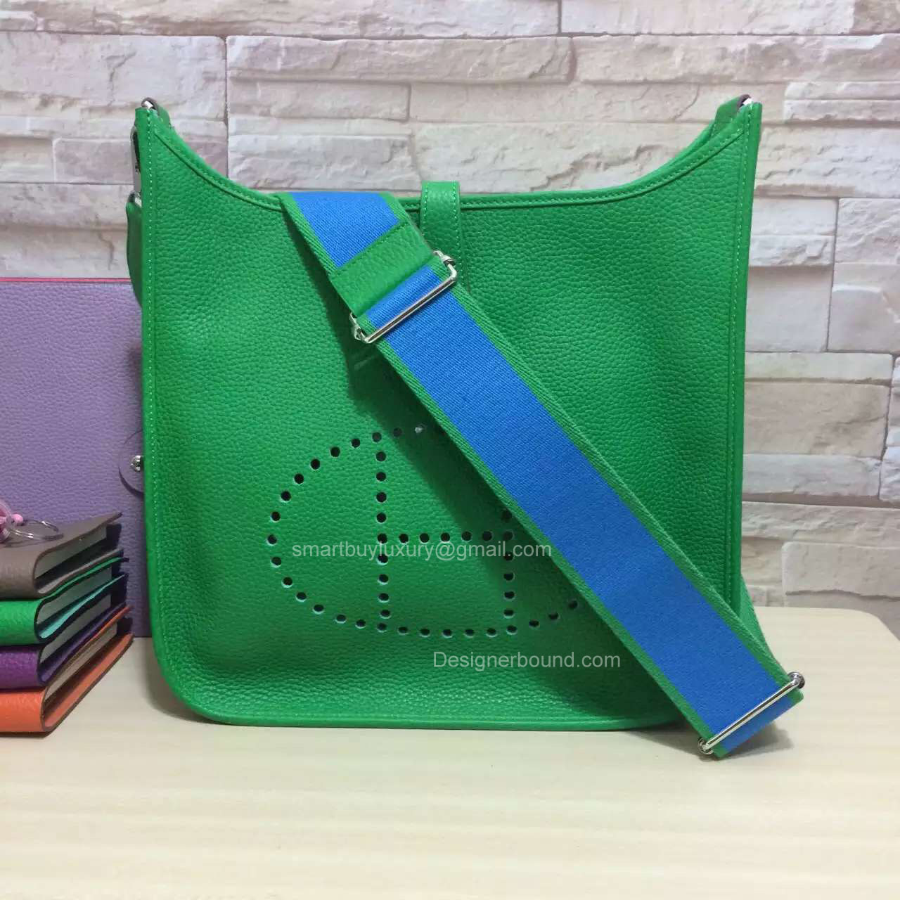 Hermes Evelyne III Bag GM in Green Togo Leather