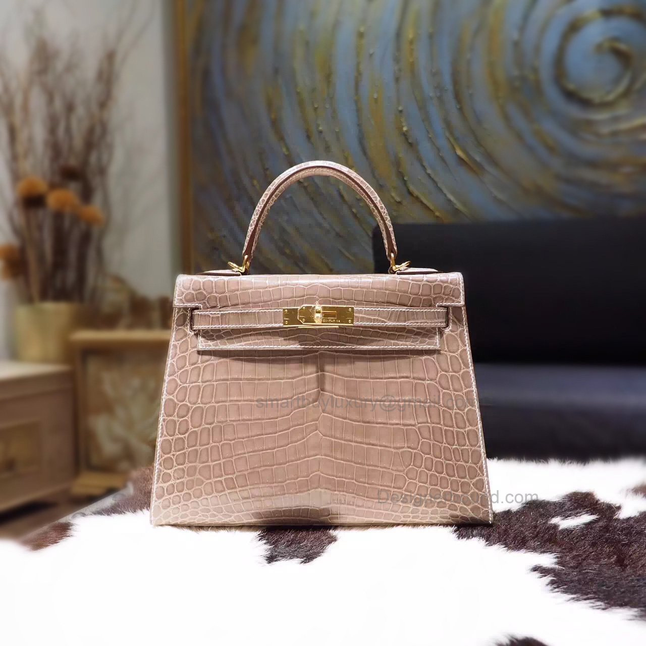 Replica Hermes Kelly 28 Handmade in ck18 Etoupe Shining Niloticus Croc GHW