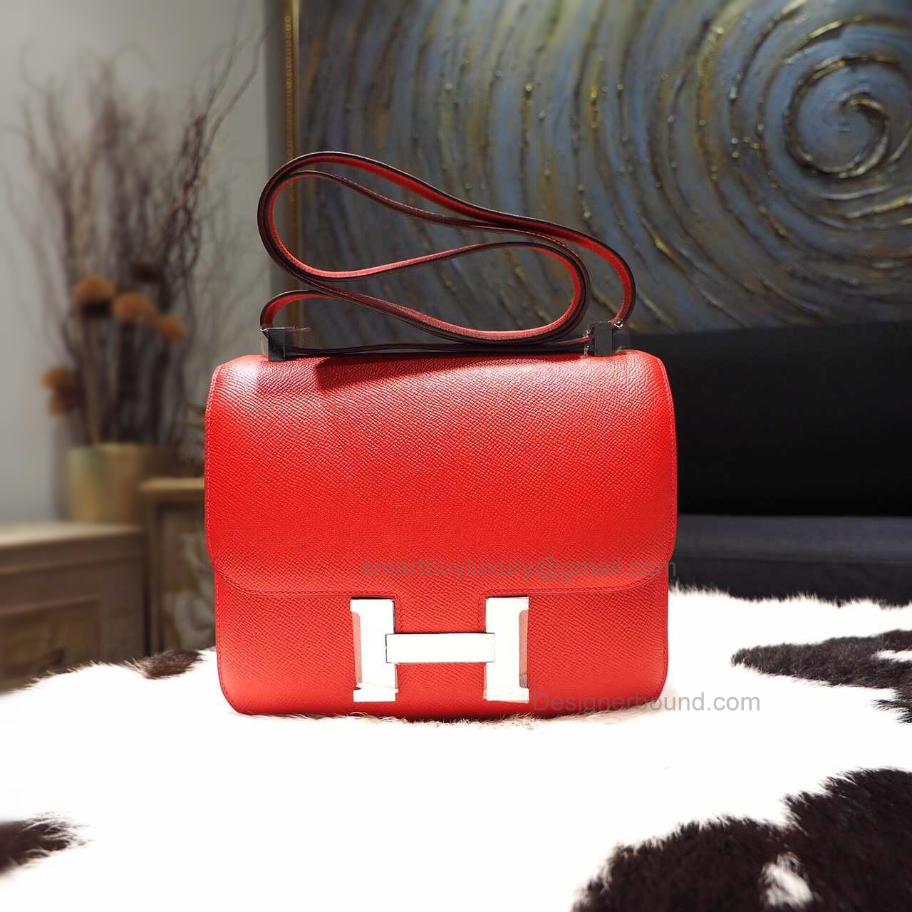 Replica Hermes Constance 23 Bag Handmade in q5 Rouge Casaque Epsom Calfskin PHW