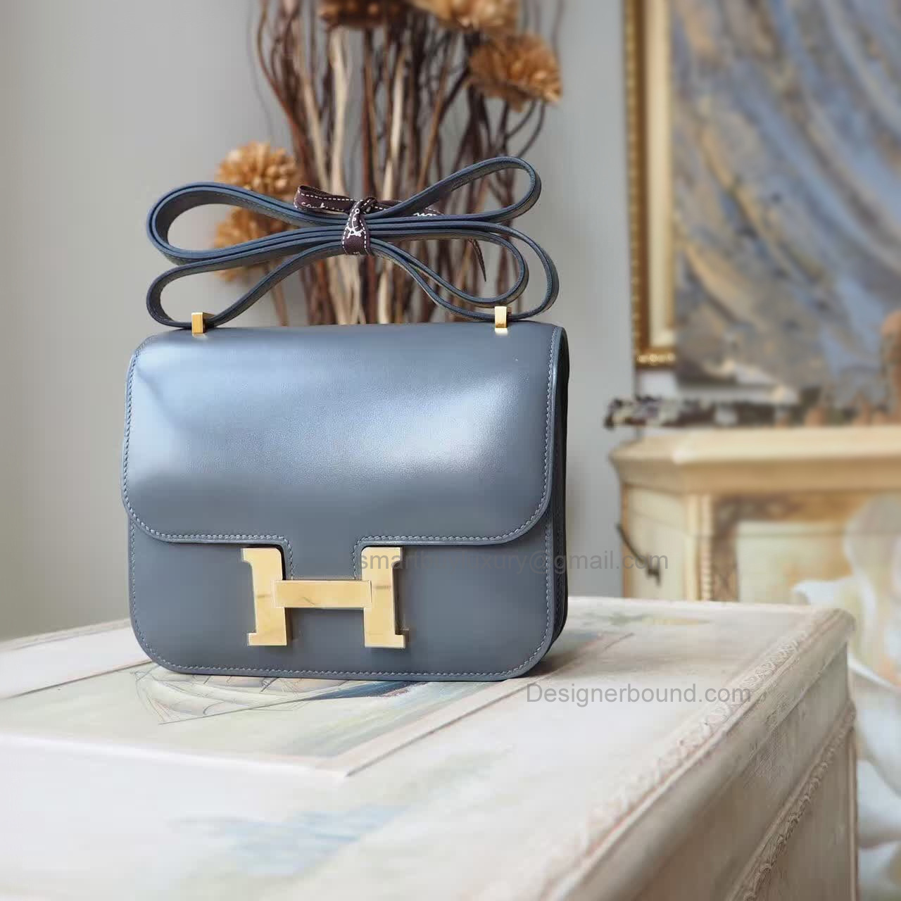 Hermes Mini Constance 18 Bag Hand Stitched in cc05 Argente Box Calfskin GHW