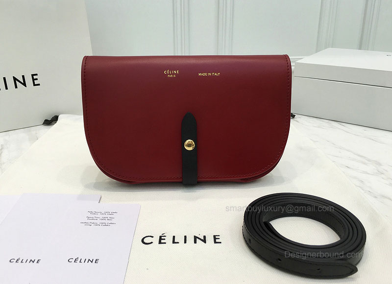 Celine Strap Clutch on Strap in Red Palmelato Calfskin